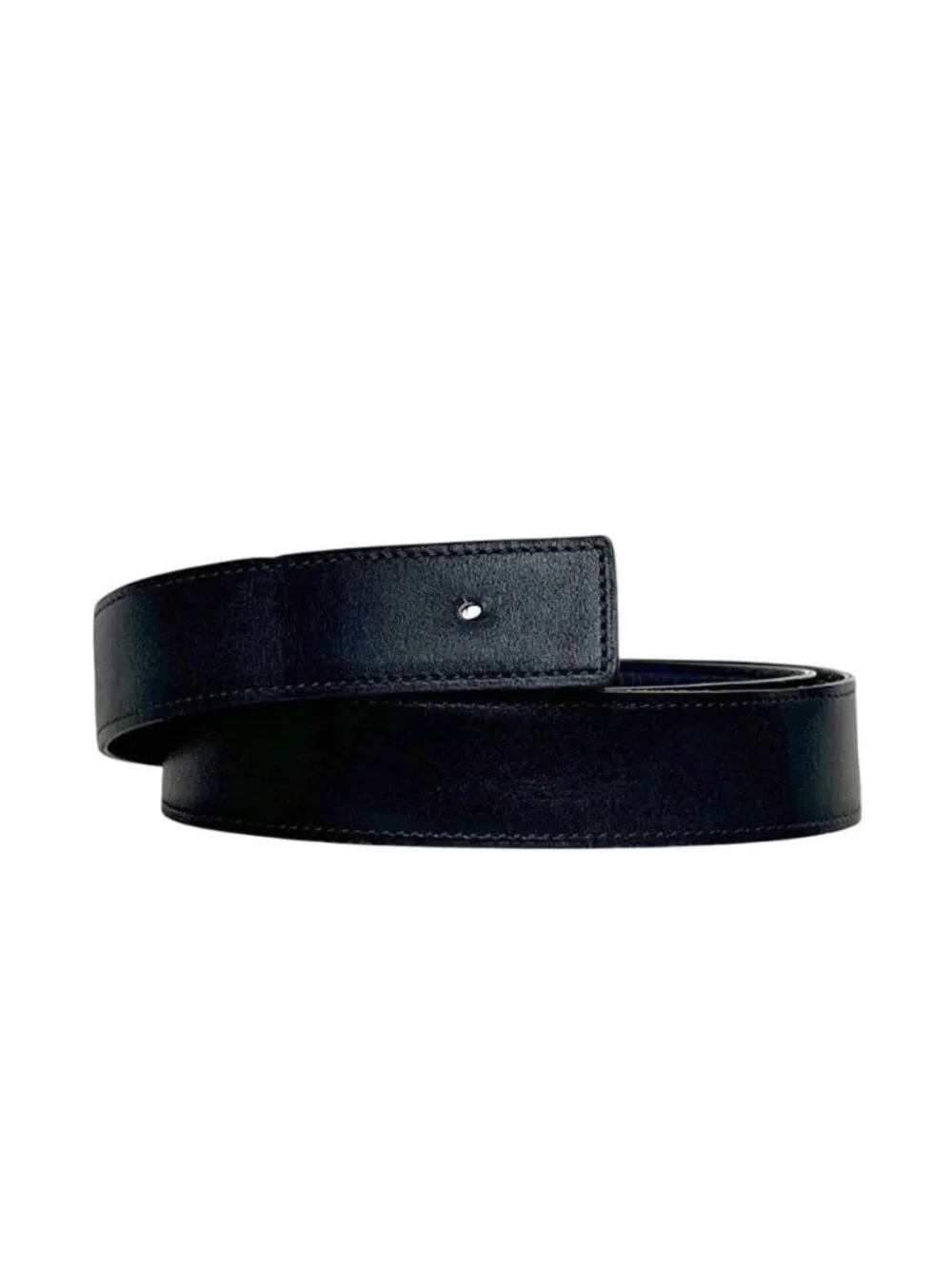 Hermes Belt Navy Blue Waist 88 30 Box Calf Taurillon Clemence